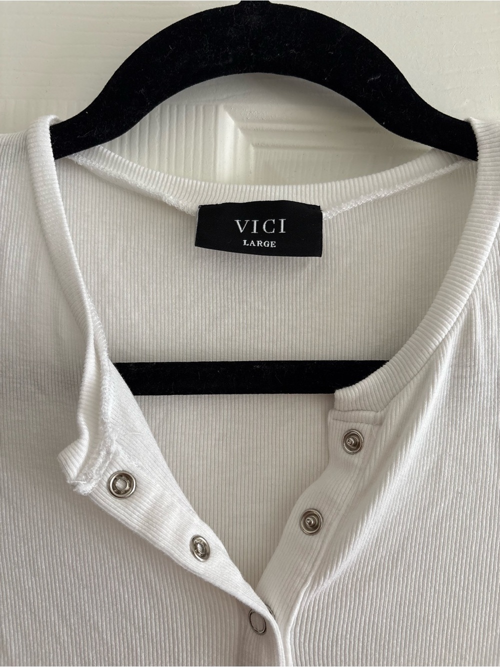 VICI White Ribbed Bodysuit